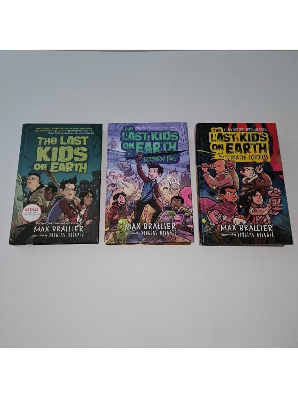3 Last Kids on Earth HBK Book Lot Doomsay Race Forbidden Fortress 1 7 8 Brallier